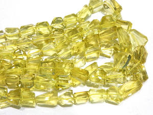 100% pepitas facetadas de piedras preciosas sueltas de cuarzo limón natural 14 pulgadas 10-17mm aproximadamente cuentas de piedra - Product Image 5