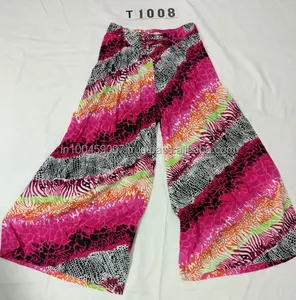 Pantalones Palazzo de verano informales transpirables 100% algodón - Product Image 1