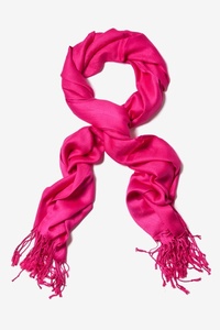 ผ้าพันคอ Pashmina Viscose สีชมพูกุหลาบผ้าคลุมไหล่สไตล์เรียบ