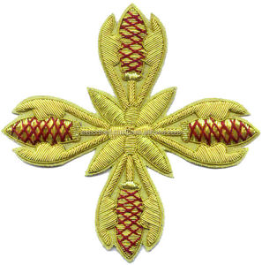 Croix en or et argent brodée à la main de haute qualité OEM, style byzantin, pour vêtement liturgique, étole, décorations d'église - Product Image 6
