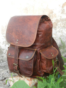 Sac à dos de voyage de grande capacité en cuir véritable marron vintage fait à la main sacs de nuit d'université à la mode pour accessoires de voyage - Product Image 2