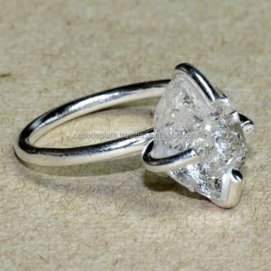 Anillo de plata, Diamante Harkimar, anillo de Plata de Ley 925 Anillo fabuloso Anillo de compromiso Anillo de moda para unisex - Product Image 2