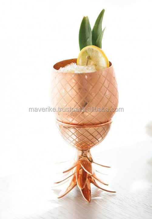 Pineapple Shaped Copper Plated Stainless Steel Cocktail Bar Tumbler Standing Mug Cup for Coffee Party Ware Drinkware