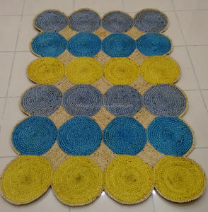 Rectangle Natural <b>Jute</b> Braided Reversible Non-Slip Geometric Pattern Modern Style Export Quality <b>Rugs</b> All Sizes for Hotels - Product Image 4