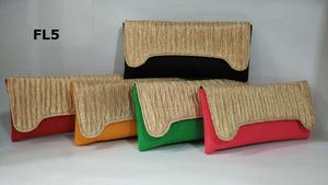 FL03 Pochette de soirée pour femme en coton/jute brodée à la main par des designers, style ethnique indien, pour mariée, capacité 1-1,9L, pour les fêtes - Product Image 3