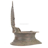 Handmade Golden Brass Gajalakshmi Vilakku Kamatchi Vilakku Oil Lamp Diya Deepak Diwali Aarti Pooja Article Decoration