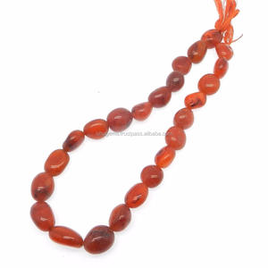 ลูกปัดคาร์เนเลียน Ishu Gems ขนาด 12x9 มม. รูปทรงรี ขัดเงา แบบหลวม ความยาว 13 นิ้ว สีส้ม สำหรับทำเครื่องประดับ รุ่น IG5525 - Product Image 3