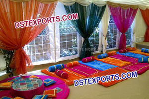 Wedding <b>Mehndi</b> Punjabi Stage Decor Indian Mehandi Stage With Cushion Covers Punjabi Theme Wedding Sangeet Mehandi <b>Decoration</b> - Product Image 2