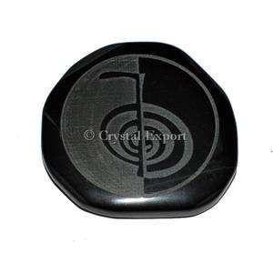 Pierres de Reiki en Agate Noire à Double Embossage - Product Image 1