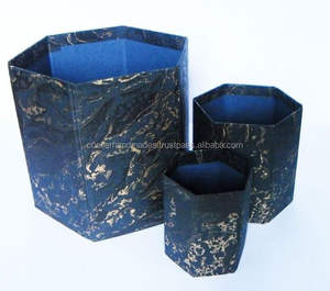 Poubelle en papier écologique faite à la main avec impression marbrée, option d'impression de logo personnalisé pour le recyclage et les promotions - Product Image 1