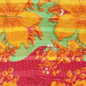 Kantha <b>Quilt</b> Gudari GD008 <b>Quilt</b> Gudari Indian Vintage Kantha Heavy <b>Throw</b> Sari <b>Quilts</b> Patchwork Kantha Heavy Indian Reversible - Product Image 4