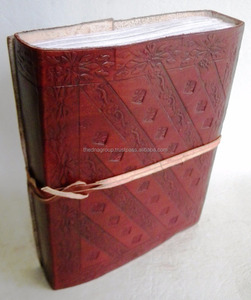 วารสารหนังแฮนด์เมดอินเดียลายนูนเป็นมังกรคู่ดีไซน์สายรัดปกแข็งสำหรับการเย็บด้ายแบบมืออาชีพส่วนบุคคล - Product Image 2