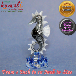 Decoración de escritorio artesanal de caballito de mar de cristal flameado de Color personalizado, figurita y escultura para exhibición de hogar u oficina - Product Image 6