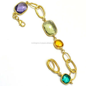 Bracelets en agate avec motifs de paix, plaqués or 22 carats, bio-lumineux, pour femmes - Product Image 1