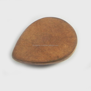 Piedra Preciosa de Pirita de Cobre de 19x24 mm, 6.85 g, Forma de Pera, Cabujón Hecho a Mano - Product Image 2