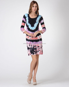 Nouvelle collection de robe décontractée mi-longue pour femmes Gorge Office Wear Top parfait Tie-Dye Design Lavable Plain Dyed Digital - Product Image 5