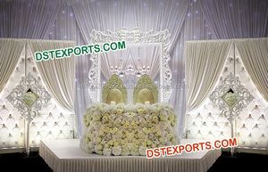 Panneau de toile de fond de mariage ramajwada, toile de fond artistique, panneau de Style Temple de mariage, en Fiber Jhrokha - Product Image 3