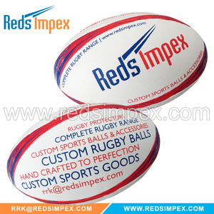 ลูกบอลฝึกรักบี้คุณภาพสูงพร้อมโลโก้และสีและขนาดที่กำหนดเองทำจากยางสังเคราะห์ที่ทนทานลูกบอลรักบี้ - Product Image 1