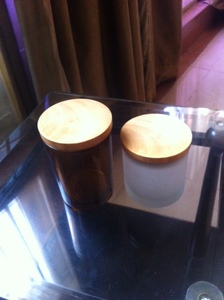 Bougeoir en verre avec couvercle en bois, pot de bougie nordique personnalisé, pot en béton mat, vente en gros, bocaux de bougie rose de noël - Product Image 4