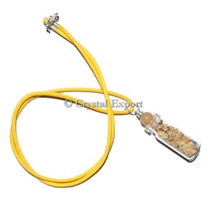 Colgante de Ágata Amarilla en Forma de Botella con Cuentas - Colgantes de Botella de Piedras Preciosas Unisex para Aniversario - Product Image 1
