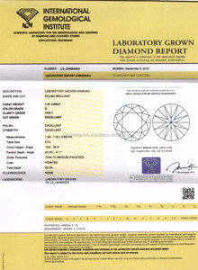 D Couleur Lab-grown Round Cut Diamond à vendre certifié 1.61 Ct synthétique (laboratoire créé) 1. 61 Carat Bijoux Décorations Excellent - Product Image 2