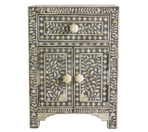 Mesita de noche de armario de sala de estar con incrustaciones de hueso de madera para el hogar, o baño Hotel, muebles multiusos - Product Image 2