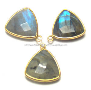 Conjunto de bisel de plata esterlina labradorita hecho a mano, declaración de bisel 925, joyería de piedras preciosas naturales, conector bohemio - Product Image 1