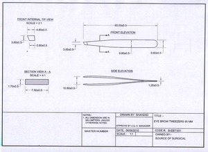 Pince à épiler incurvée en acier inoxydable thermolaqué, pointe fine, durable, légère, style classique, type vertical, pour le modelage des sourcils - Product Image 4