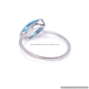 Blue topaz quartz gemstone <b>925</b> <b>sterling</b> <b>silver</b> <b>ring</b> - Product Image 2