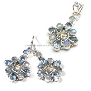 Conjunto de joyería de piedras semipreciosas de Plata de Ley 925 de alta calidad - Product Image 6