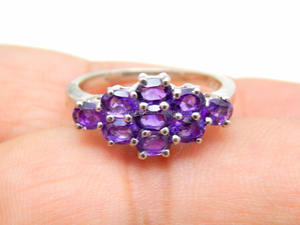 925 Sterling Silver Cocktail Améthyste Quartz Gemstone Ring Bague de mariage classique pour les femmes - Product Image 4