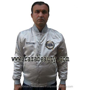 Chaquetas de bombardero de béisbol Varsity de satén de poliéster de talla grande Colección de chaquetas transpirables y lavadas de temporada de invierno - Product Image 5