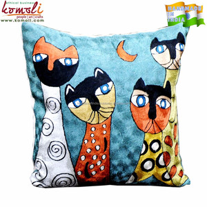 Kitty Cat Embroidery <b>Cushion</b> <b>Cover</b> 50x50 cm Decorative Pillow <b>Cover</b> for Sofa, Bed, Living Room, and Home Decor - Product Image 6