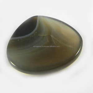 พลอยออนิกซ์สีดำธรรมชาติแบบมีแถบ ขนาด 21*22 มม. รูปหัวใจ สำหรับทำเครื่องประดับ - Product Image 2
