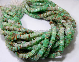 Cuentas de cubo Heishi cuadradas lisas de crisoprasa bicolor verde manzana Natural cuentas de cristal de Murano - Product Image 5