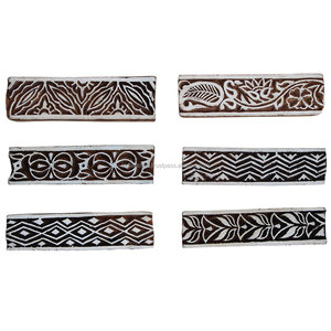 Vintage Floral Printing Blocks Wholesaler <b>Wooden</b> Printing Blocks Set for Art and <b>Craft</b> Project - Product Image 1