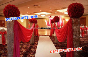 เสาทางเดินสำหรับตกแต่งงานแต่งงาน,เสาทางเดินในงานแต่งงานลายลูกน้ำเสาทางเดินสไตล์ที่แตกต่างกัน - Product Image 3