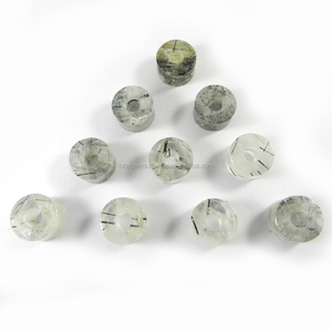 Perles en pierre précieuse naturelle à gros trous, perles de carrelage noir, Quartz 14x8x5mm, à pneus lisses, IG0188 - Product Image 3