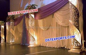 เสาคริสตัลมีไฟสำหรับงานแต่งงาน,เสาไฟเบอร์สำหรับงานแต่งงานเสาทางเดินในเวทีงานแต่งงานแบบเอเชีย - Product Image 4