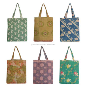 <b>Indian</b> Kantha Tote <b>Bag</b> Vintage Handmade Sari Kantha Hand <b>Bag</b> - Product Image 1
