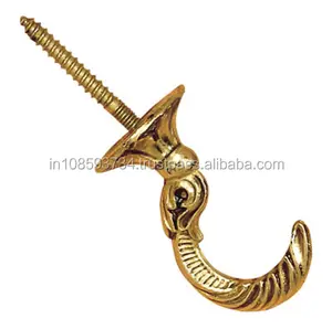 高品质衣钩压花设计师黄铜衣钩，用于墙壁组织装饰金属衣钩