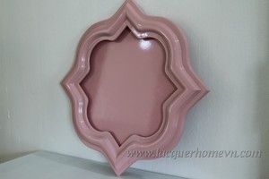 HT3128 Vietnam <b>Antique</b> Round Lacquer Mirror Wood-<b>framed</b> Decorative Design with Mother of Pearl Inlay Ha Thai Lacquer Factory - Product Image 3