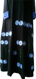 Abaya tendance XXL en coton biologique magnifiquement brodée col bateau design couleur contrastante manchette longue vêtements ethniques musulmans ODM - Product Image 3