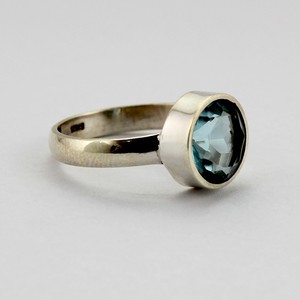 Anillo de Plata de Ley 925 con gema de Topacio Azul, joyería - Product Image 4