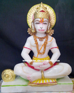 Veer Hanuman Marble <b>Statue</b> - Product Image 1