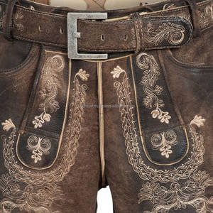 บาวาเรีย Oktoberfest Lederhosen Bundhosen พร้อมชุดเอี๊ยมสีน้ำตาลเข้ม (กางเกงขาสั้นเดอร์โฮเซนบาวาเรีย) - Product Image 2