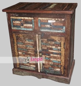 Aparador de Madera Maciza Hecho a Mano, Ecológico, Duradero y Rústico, con 2 Puertas y Cajones, Diseño Antiguo para Hotel, Sala de Estar y Comedor - Product Image 6