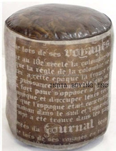 Taburete de madera de mango de estilo indio Vintage moderno, serigrafía de cuero para el hogar, Hotel, restaurante, sala de estar, comedor, muebles - Product Image 2