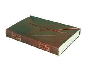 Diario in vera pelle fatto a mano Vintage con stile busta avvolgente con patta in cotone bianco bianco pagine in stile semplice - Product Image 2