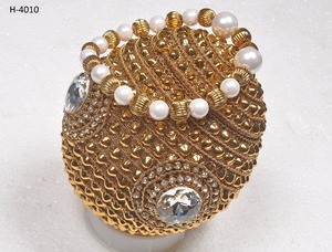 H4007 Handmade Metal Clutch Ladies High Quality Gold <b>Silver</b> Beaded Evening Party Bag Stone Work Bridal Fashion Saffiano Other - Product Image 5